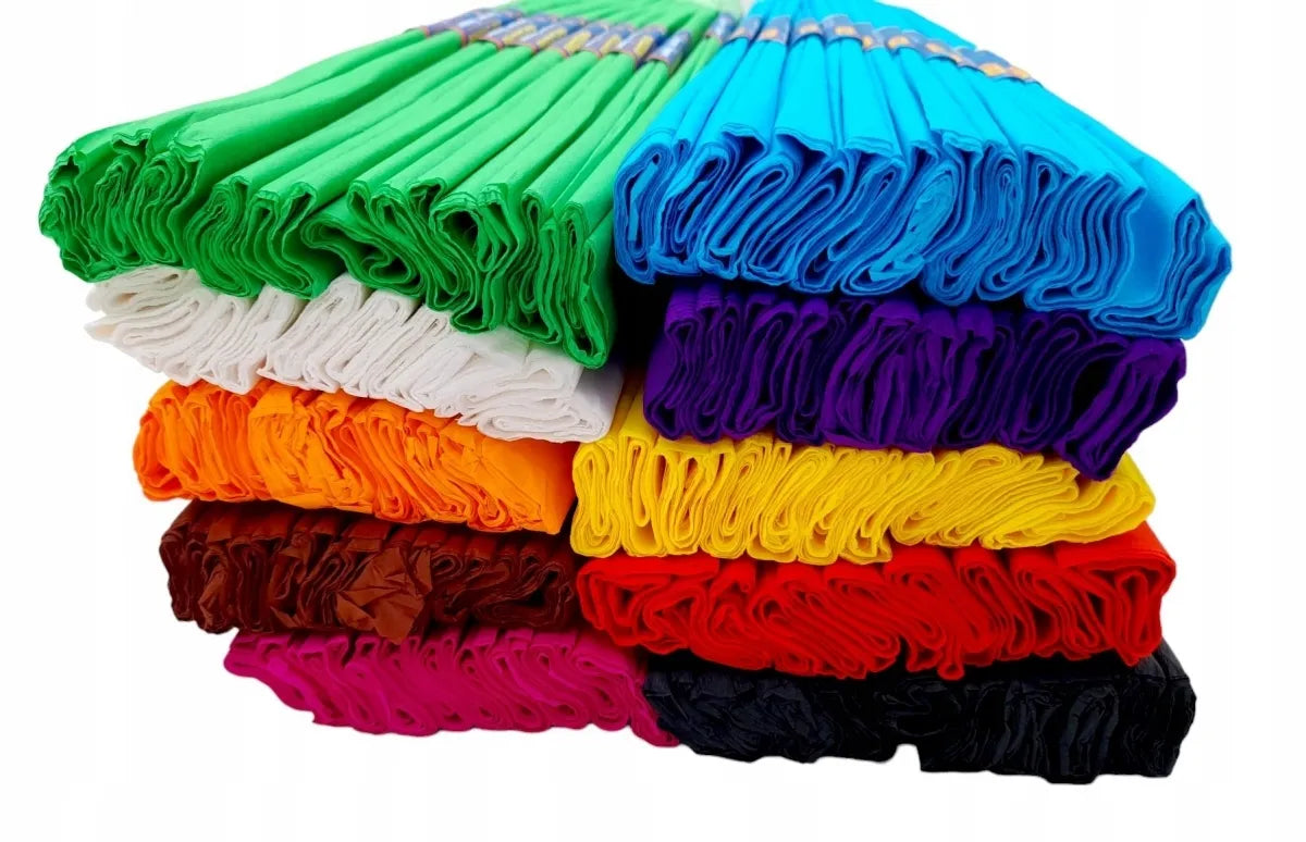 Didelis rinkinys darželiams Happy Color: 10 vnt. gofruoto popieriaus 50x200 cm, įvairių spalvų rinkinys