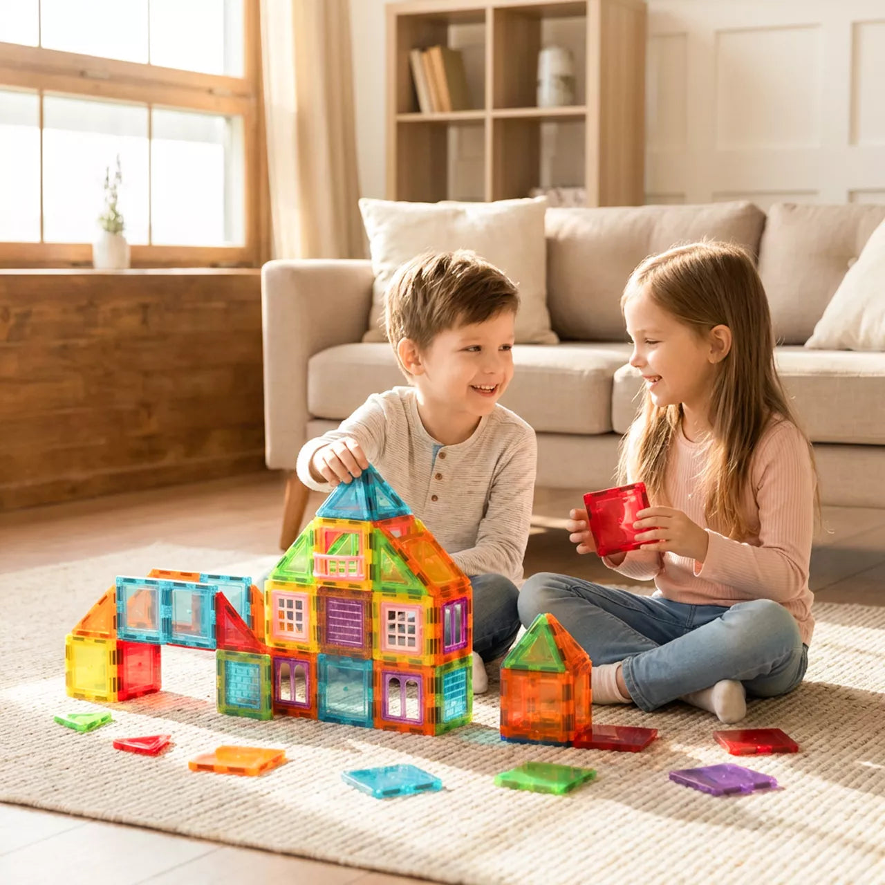 Edukacinės 3D magnetinės kaladėlės vaikams Malplay