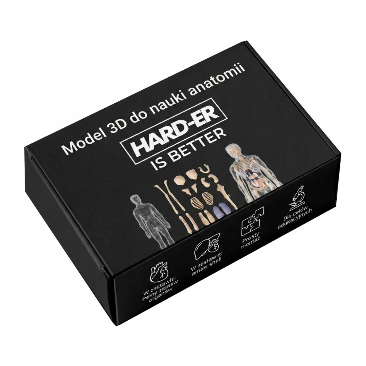 Edukacinis 3D žmogaus kūno anatominis modelis: skeletas ir organai, Hard-er