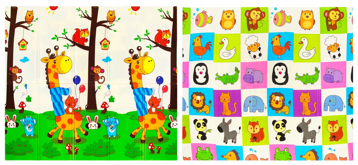 EDUKACINIS POROLONO KILIMĖLIS VAIKAMS SULANKSTOMAS DVIPUSIS DIDELIS 200X180 CM XPE