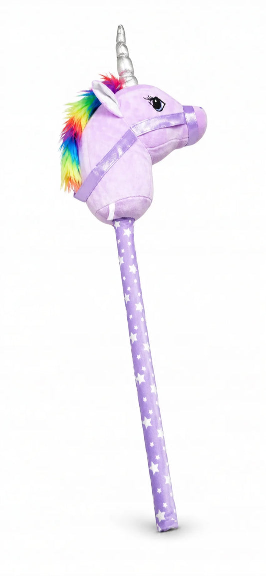 Emaj hobby horse violetinis vienaragis ant koto su garsu 80cm E2233