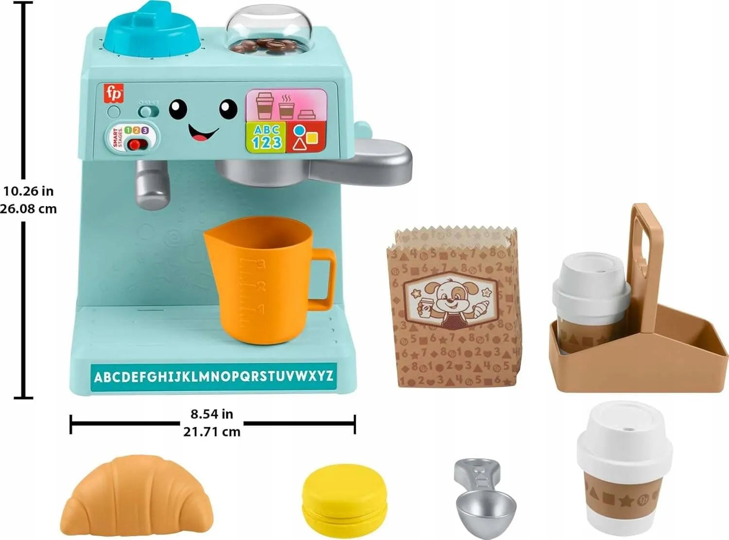 FISHER-PRICE edukacinis interaktyvus kavos aparatas su šviesos ir garso efektais