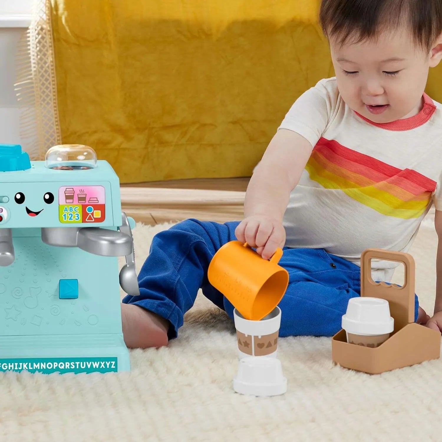 FISHER-PRICE edukacinis interaktyvus kavos aparatas su šviesos ir garso efektais