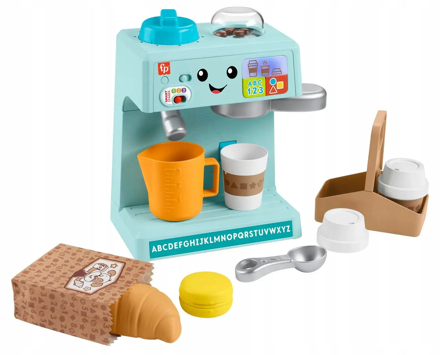 FISHER-PRICE edukacinis interaktyvus kavos aparatas su šviesos ir garso efektais