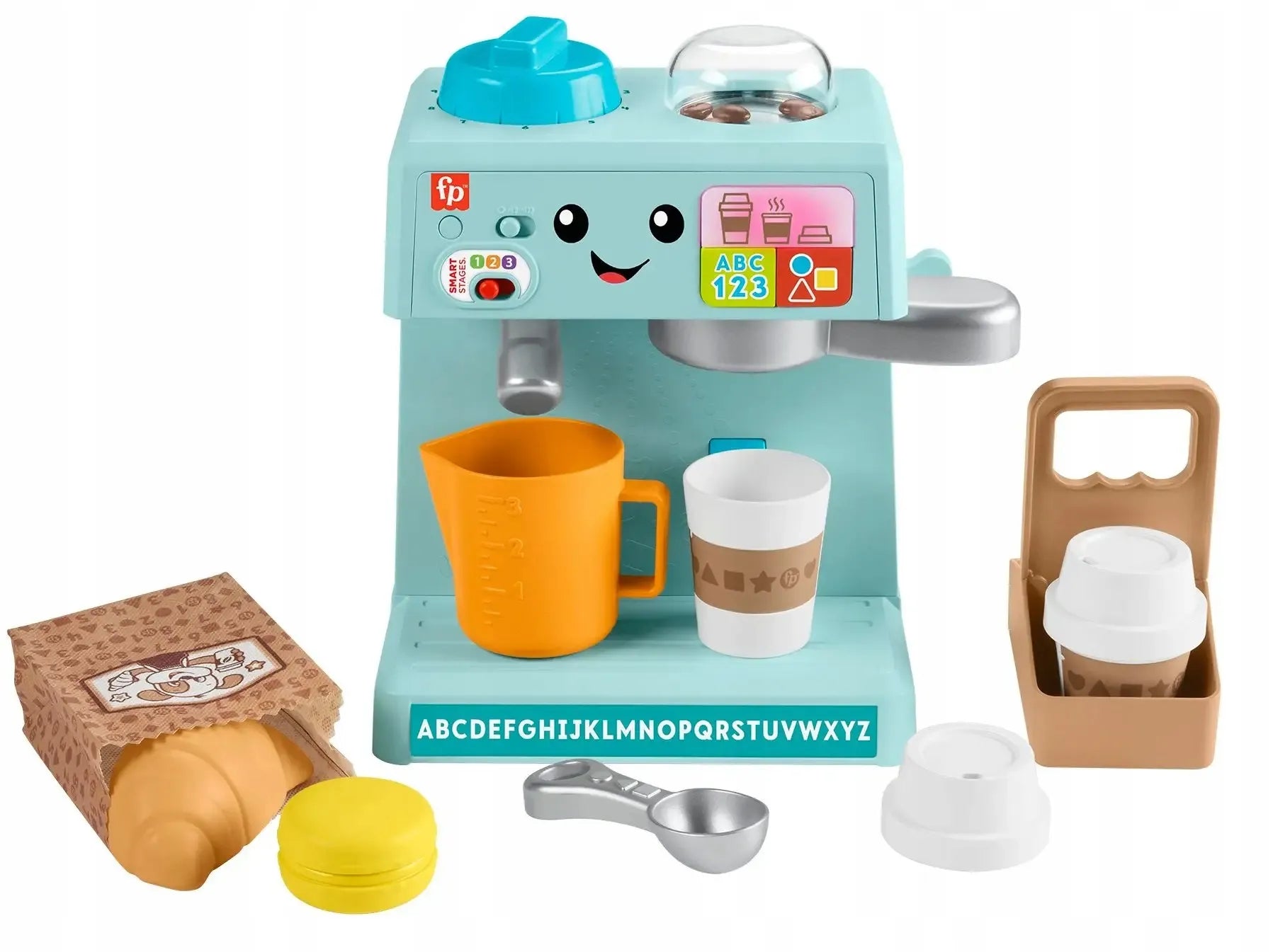 FISHER-PRICE edukacinis interaktyvus kavos aparatas su šviesos ir garso efektais