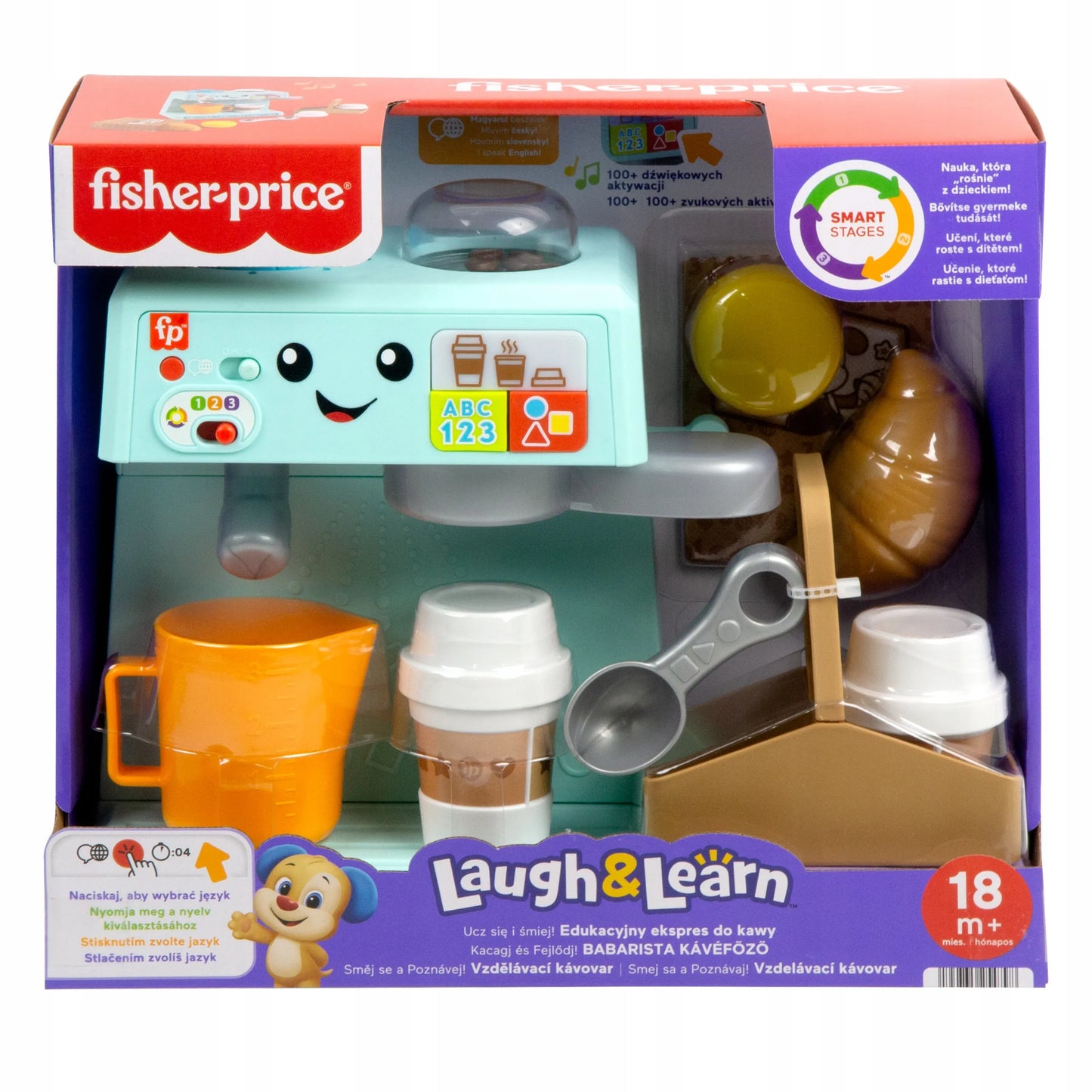 FISHER-PRICE edukacinis interaktyvus kavos aparatas su šviesos ir garso efektais