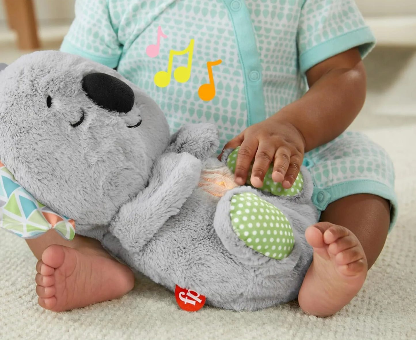 FISHER-PRICE mieganti koala – raminantis migdukas su garsais + kramtukas dovanų