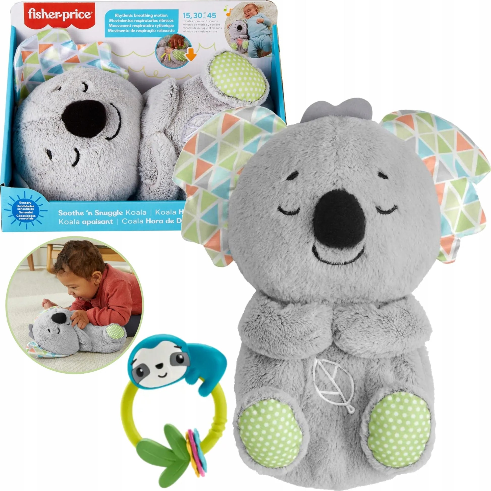 FISHER-PRICE mieganti koala – raminantis migdukas su garsais + kramtukas dovanų