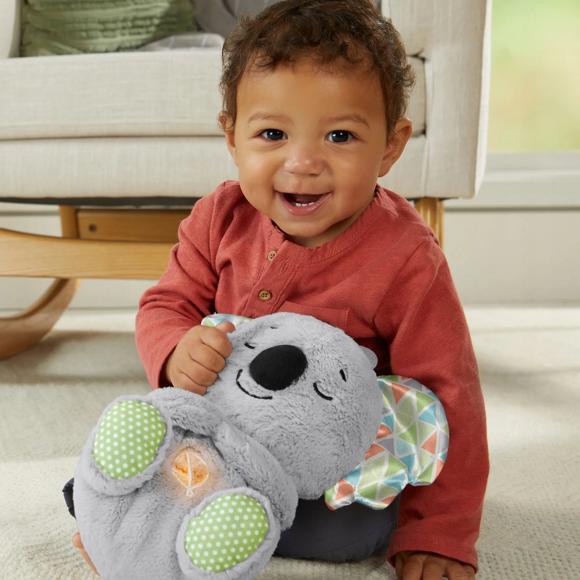 FISHER-PRICE mieganti koala – raminantis migdukas su garsais + kramtukas dovanų