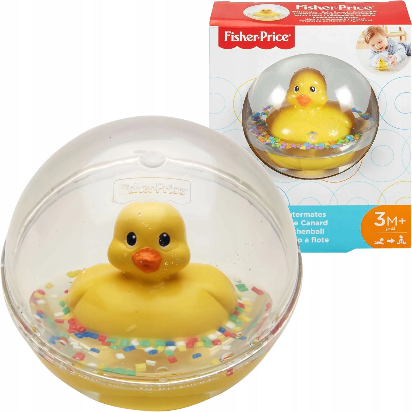 Fisher-Price vonios žaislas antis burbule, ropojimui, su dovana – kramtuku