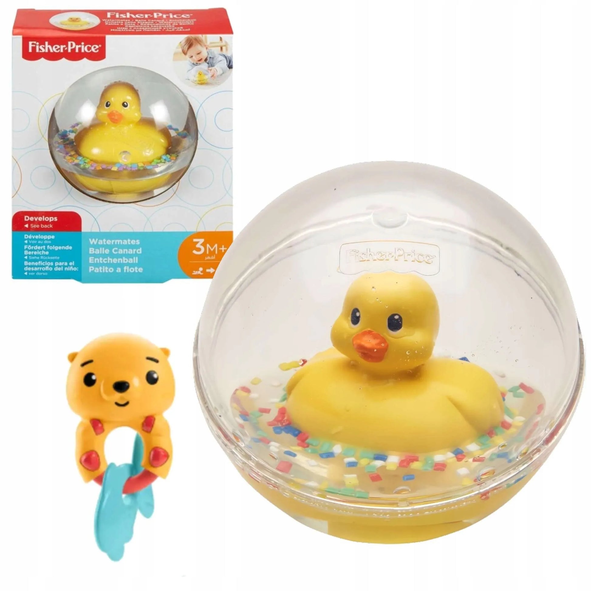 Fisher-Price vonios žaislas antis burbule, ropojimui, su dovana – kramtuku