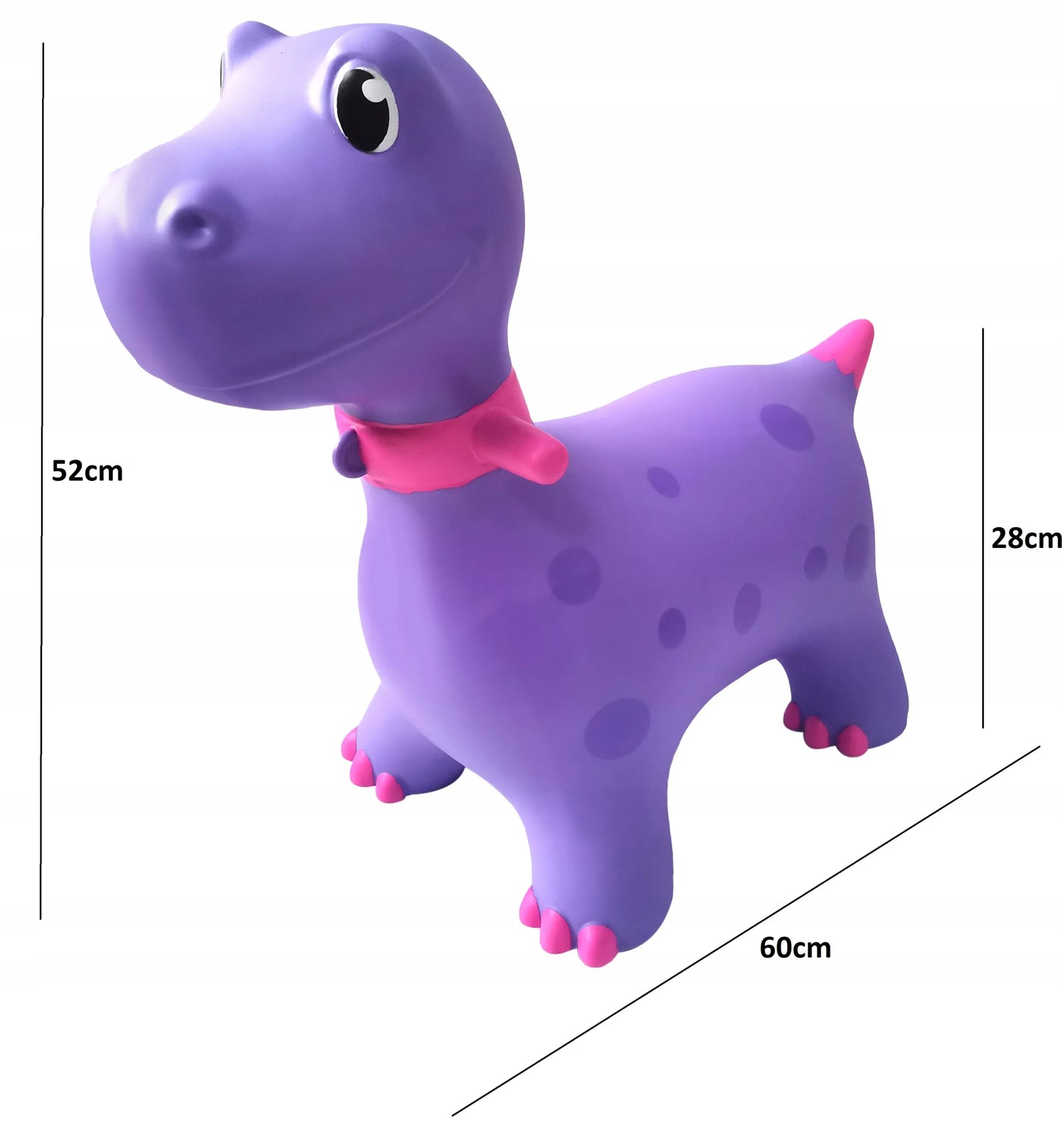 Guminis šokinėjimo žaislas dinozauras BestHurt 60 cm + pompa