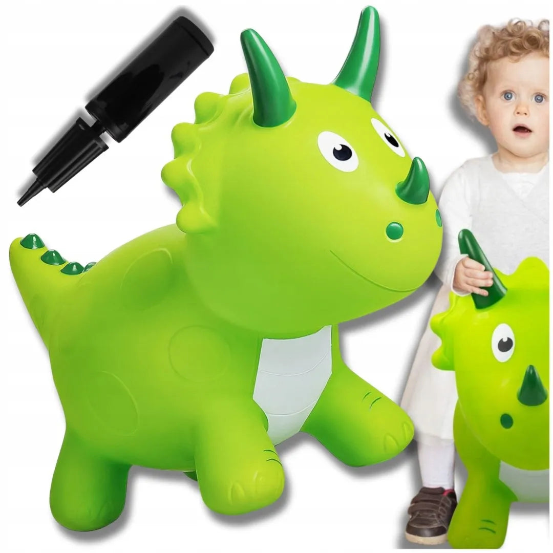 Guminis šokinėjimo žaislas dinozauras vaikams su pompa