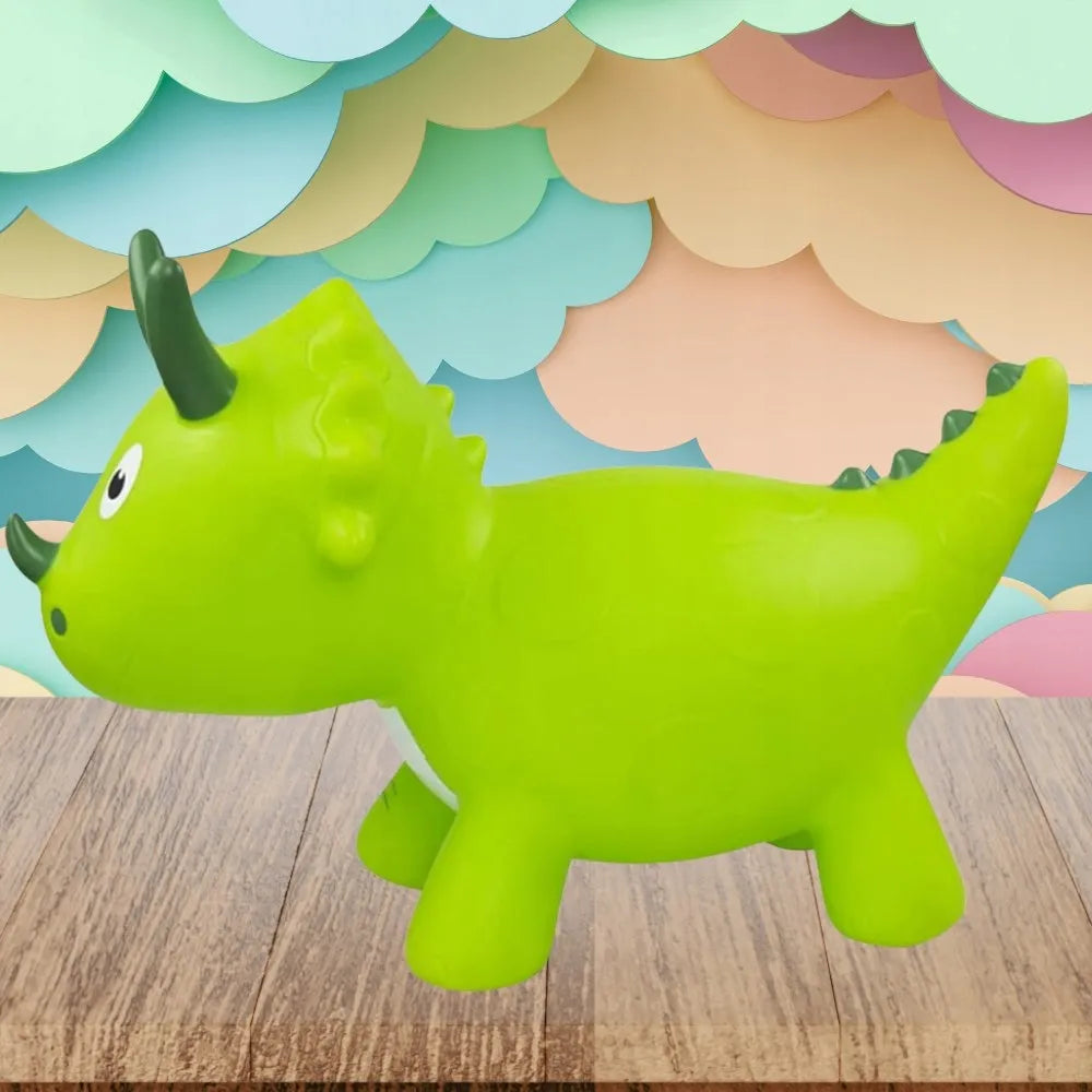 Guminis šokinėjimo žaislas dinozauras vaikams su pompa