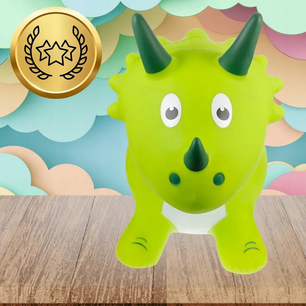 Guminis šokinėjimo žaislas dinozauras vaikams su pompa