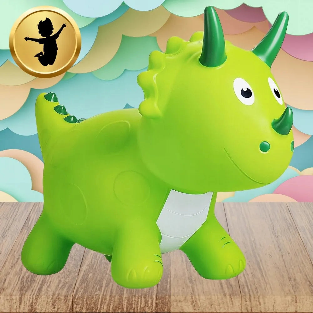 Guminis šokinėjimo žaislas dinozauras vaikams su pompa