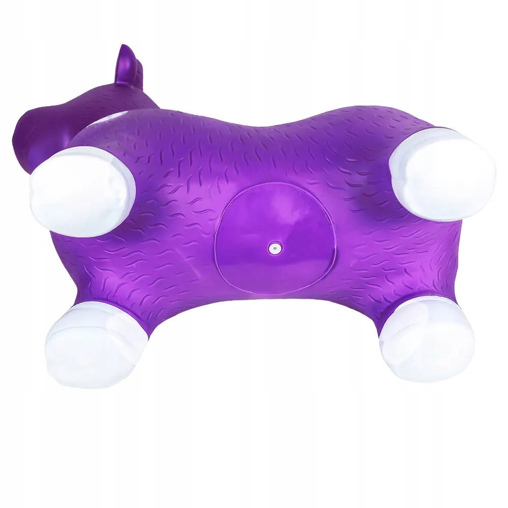 Guminis šokinėjimo žaislas karvytė su garsais ir šviesa, violetinis, 56 cm