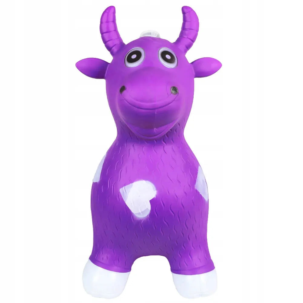Guminis šokinėjimo žaislas karvytė su garsais ir šviesa, violetinis, 56 cm