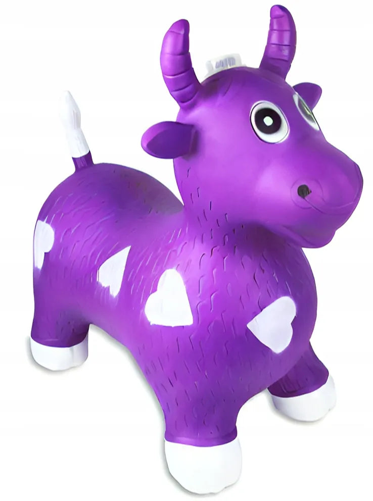 Guminis šokinėjimo žaislas karvytė su garsais ir šviesa, violetinis, 56 cm