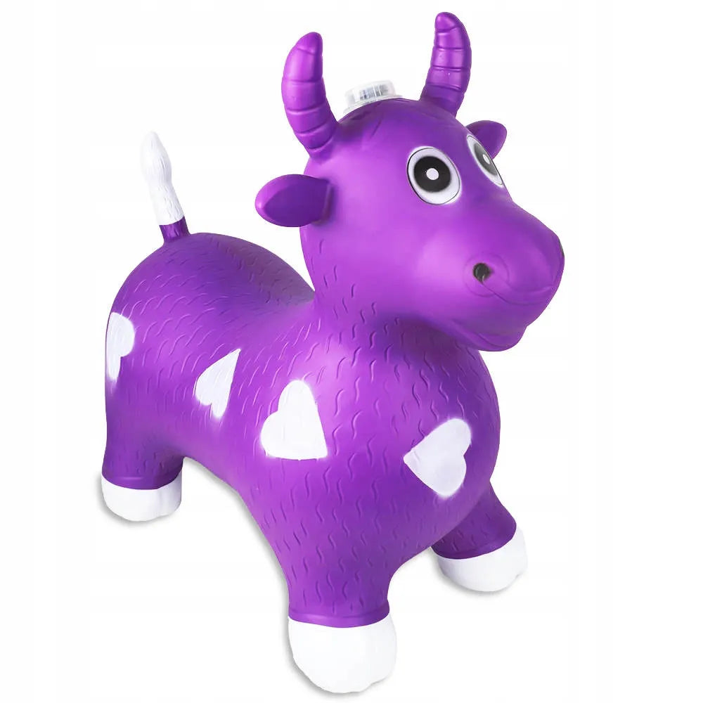 Guminis šokinėjimo žaislas karvytė su garsais ir šviesa, violetinis, 56 cm