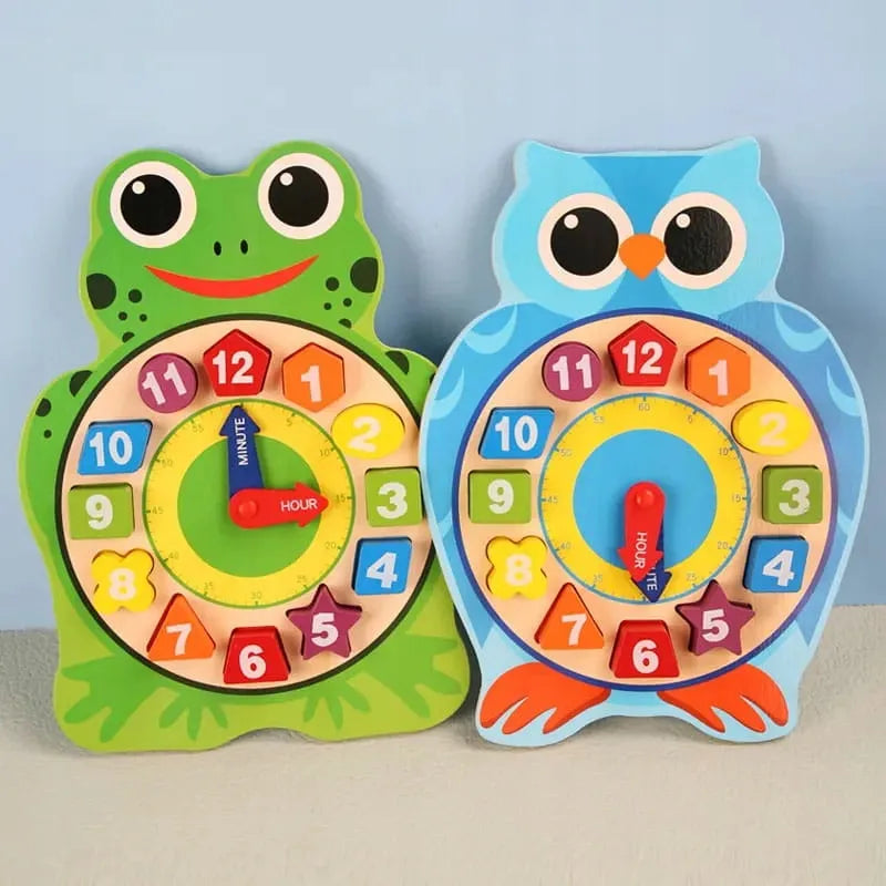 Habarri medinis Montessori pelėdos laikrodis