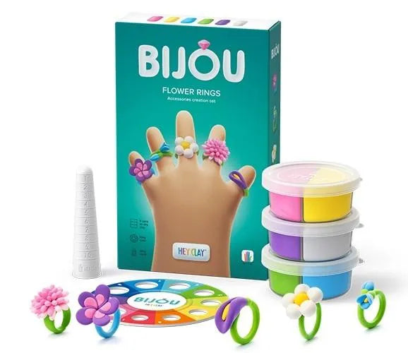 Hey Clay Bijou – gėlės formos žiedai