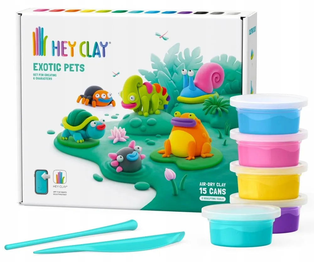 Hey Clay modelinas Egzotiniai gyvūnai kūrybinis rinkinys