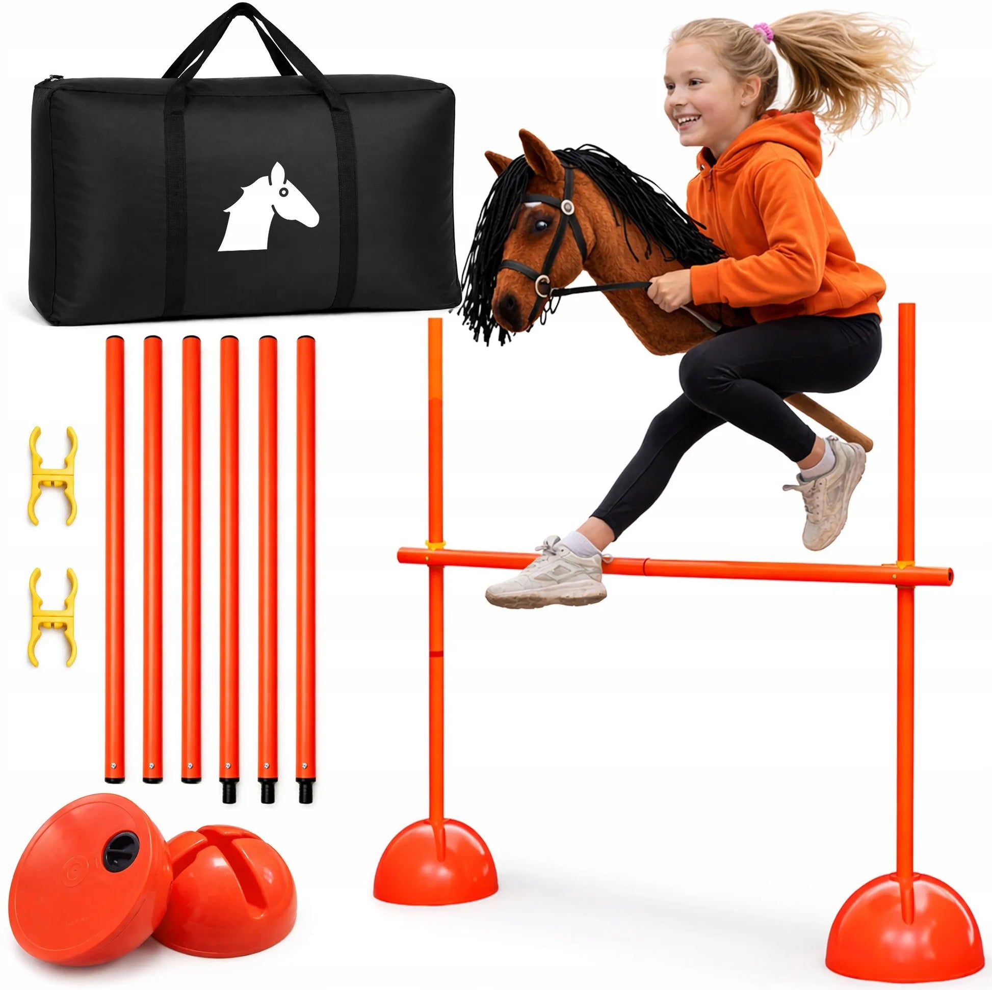 Hobby Horse kliūtis 120 cm reguliuojama treniruočių tvorelė žirgui ant lazdos
