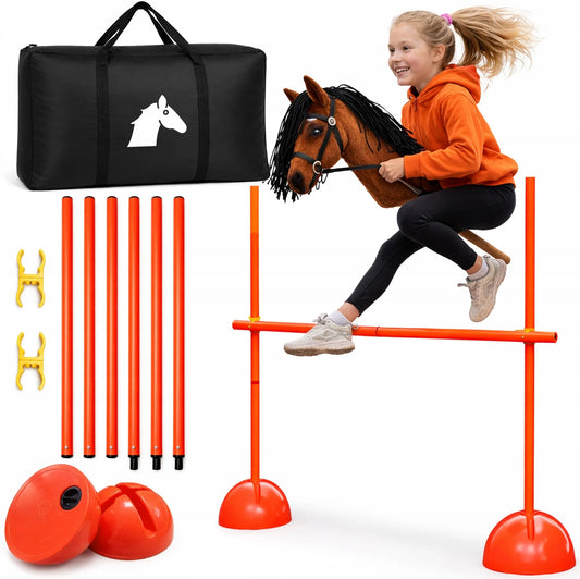 Hobby Horse kliūtis 120 cm reguliuojama treniruočių tvorelė žirgui ant lazdos