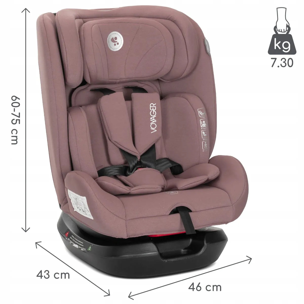 I-SIZE automobilinė kėdutė diržams 40-150 cm 36 kg, skirta montuoti atgal ir į priekį, su kelionine pagalve