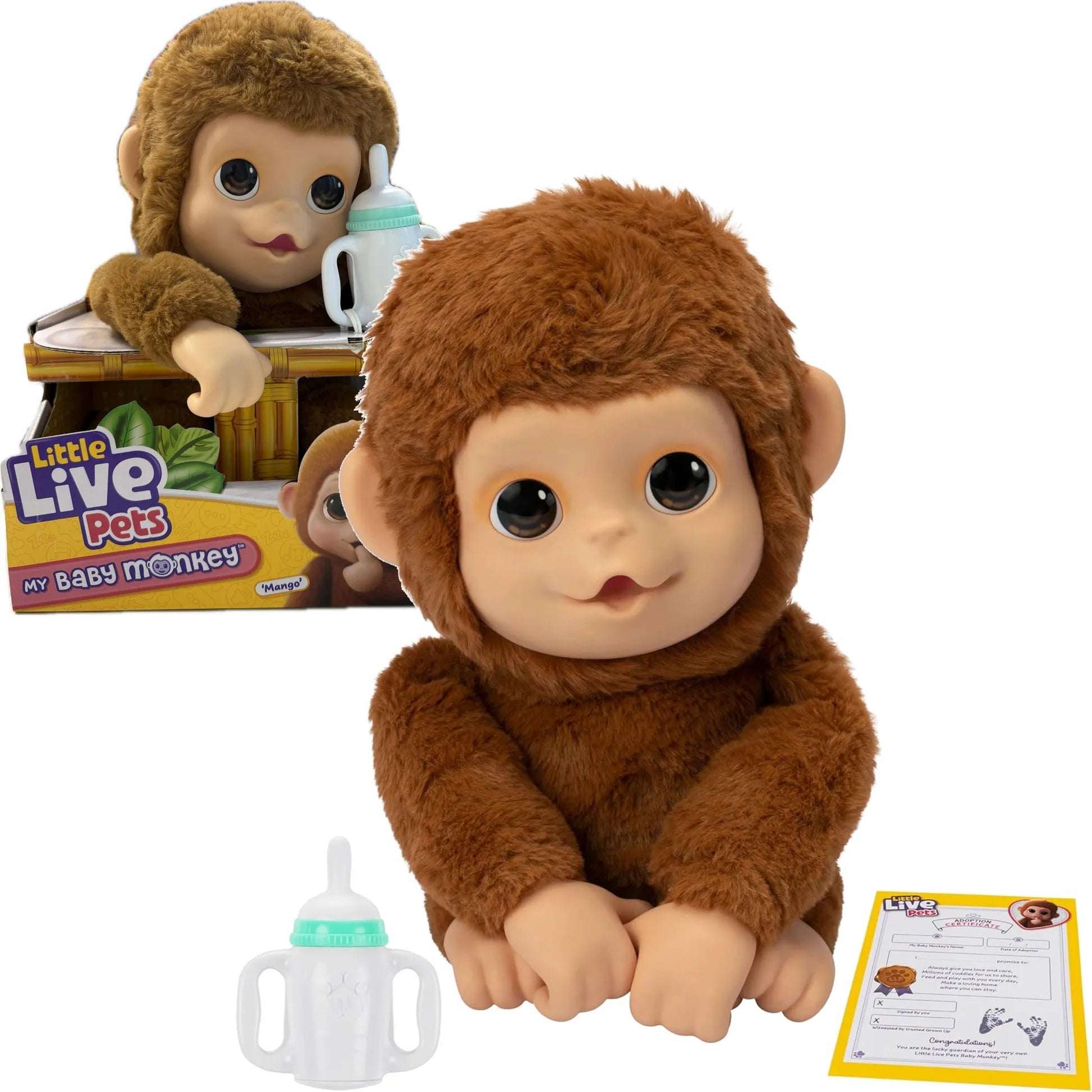 Interaktyvi beždžionėlė LITTLE LIVE PETS MANGO, čiulpianti nykštį