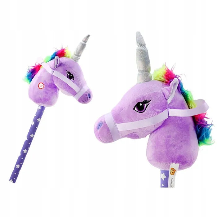Interaktyvi pliušinė vienaragio galva ant lazdos Hobby Horse rožinė