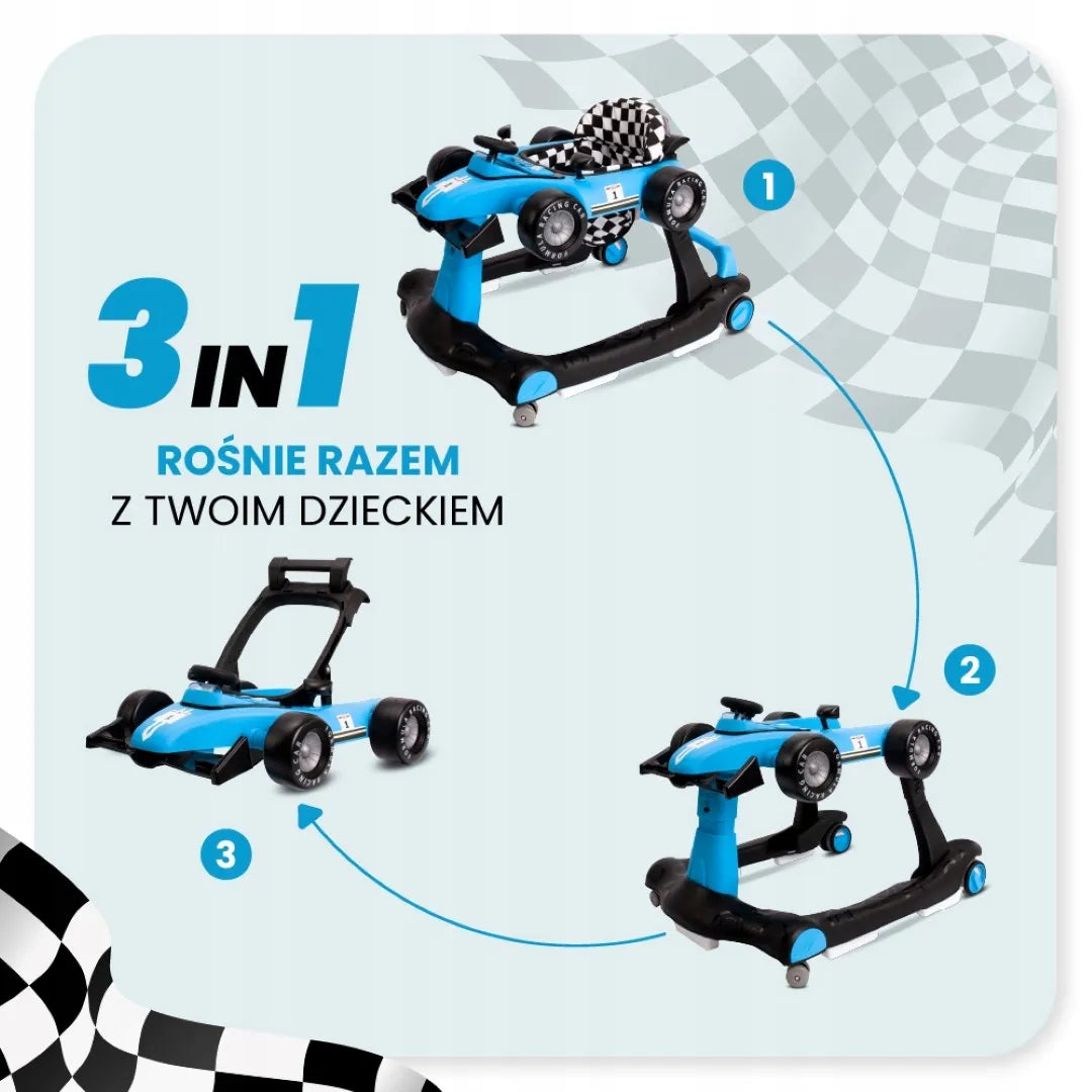 Interaktyvi vaikštynė 3in1 Sun Baby Formula 1 mėlyna