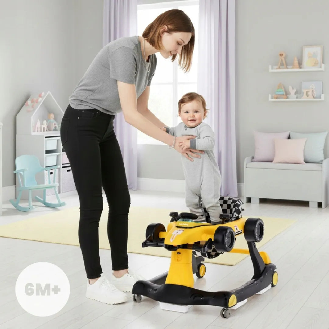 Interaktyvi vaikštynė-stumdukas Sun Baby Formula 1 3in1 geltona