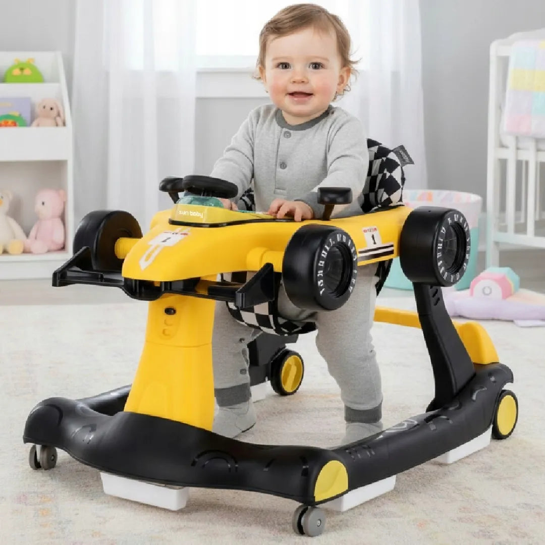 Interaktyvi vaikštynė-stumdukas Sun Baby Formula 1 3in1 geltona