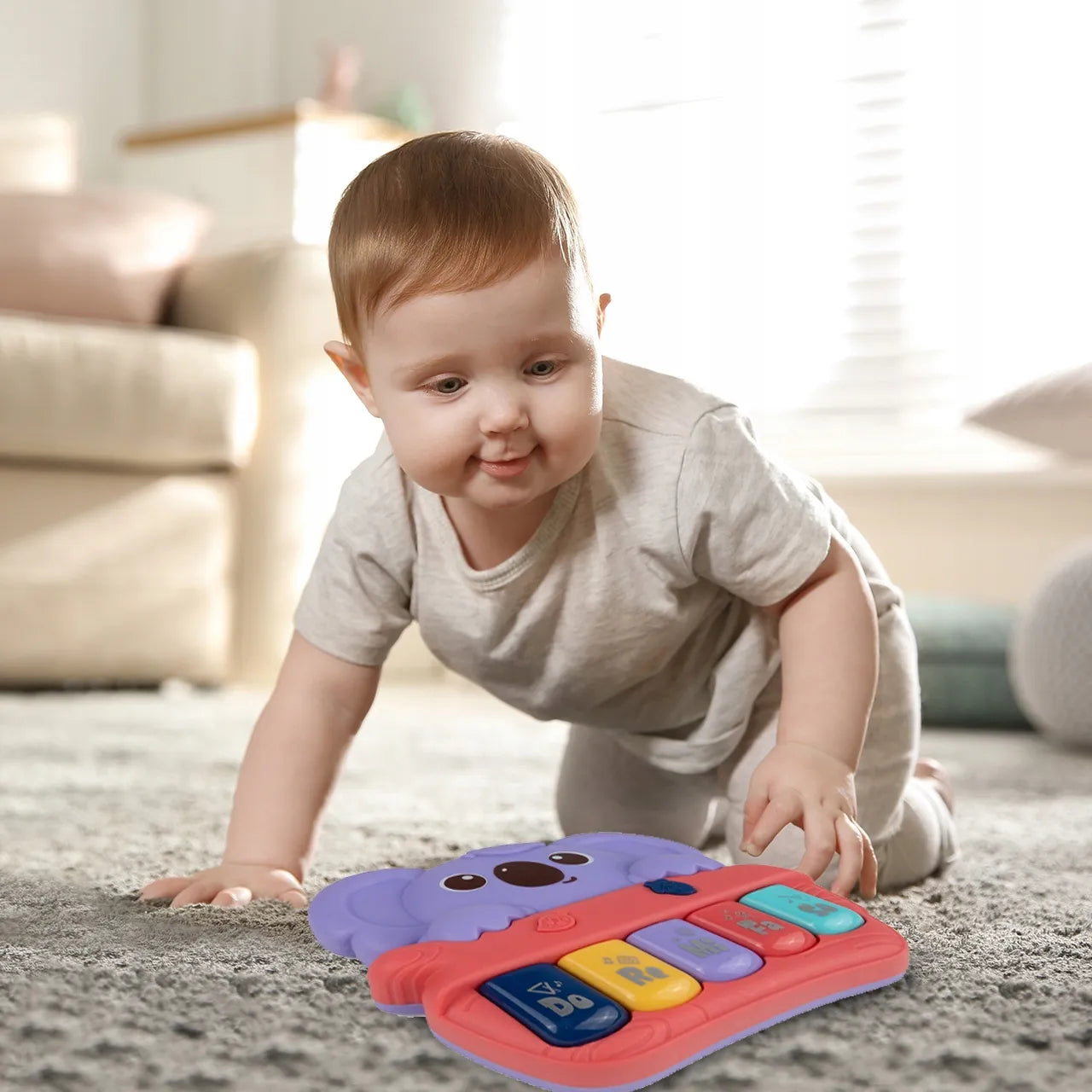 Interaktyvus edukacinis staliukas su koala ir pianinu kūdikiams