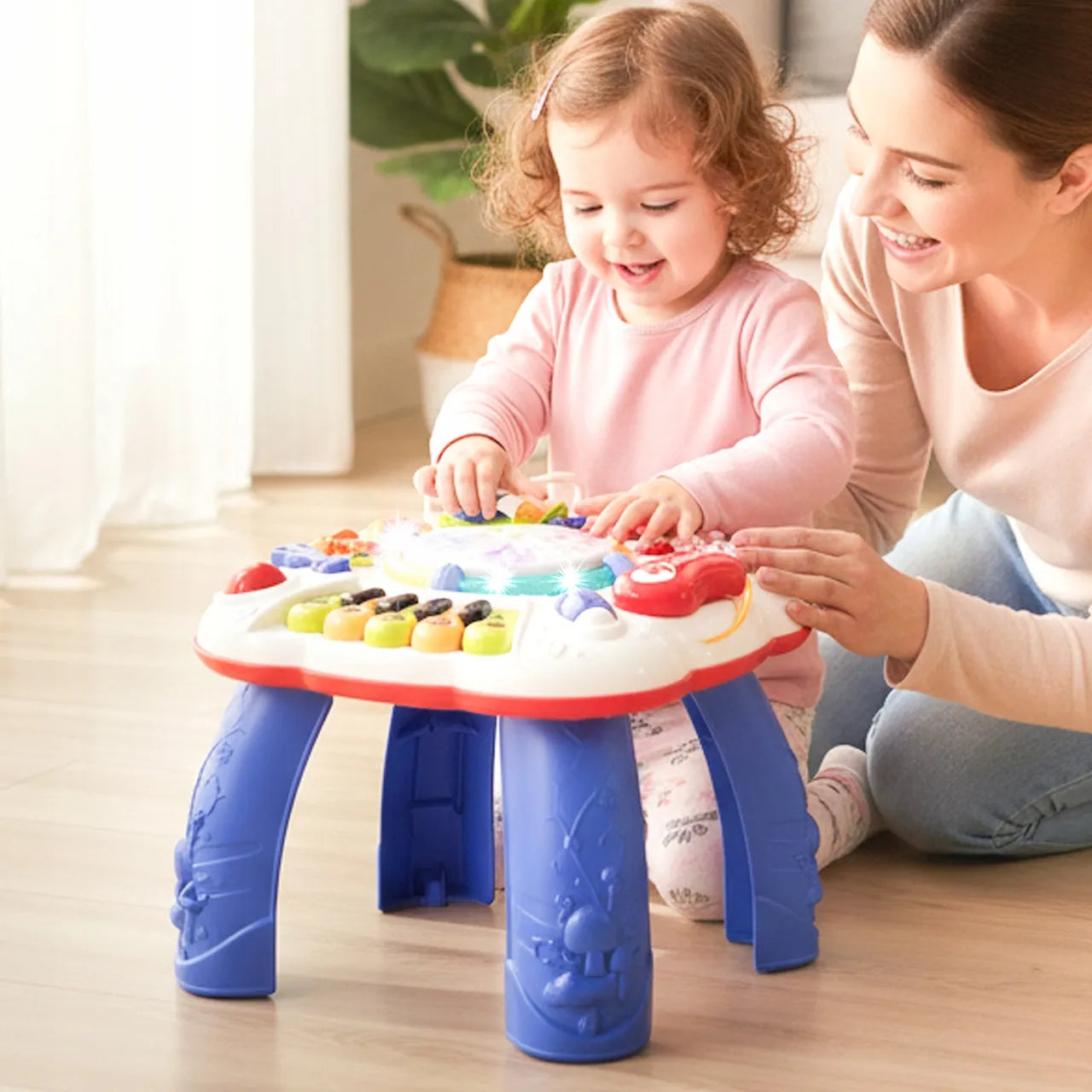 Interaktyvus lavinamasis staliukas MalPlay su muzikiniu būgneliu 8w1