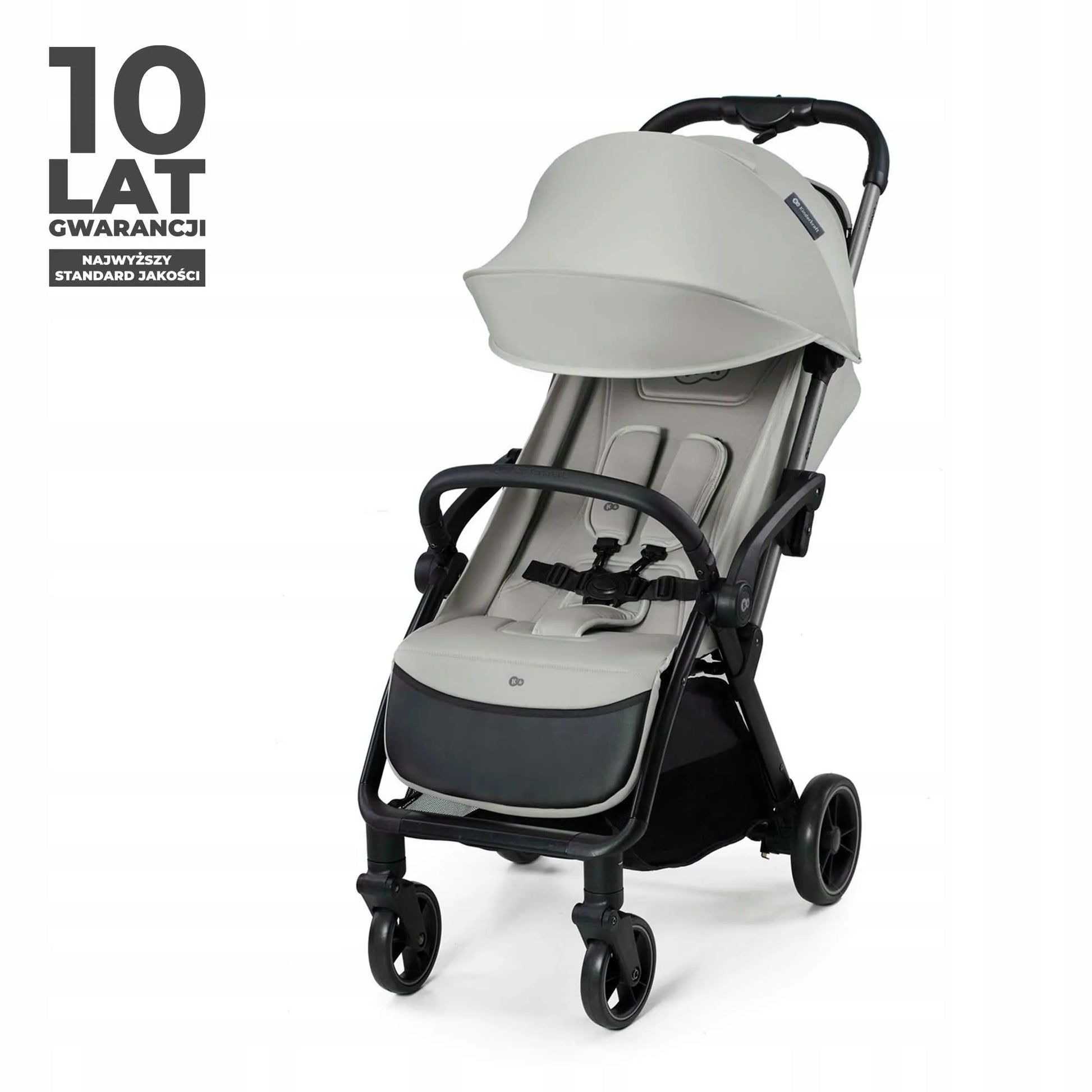 Kinderkraft APINO sportinis vežimėlis, 22 kg, lengvas, sulankstomas, pilkas