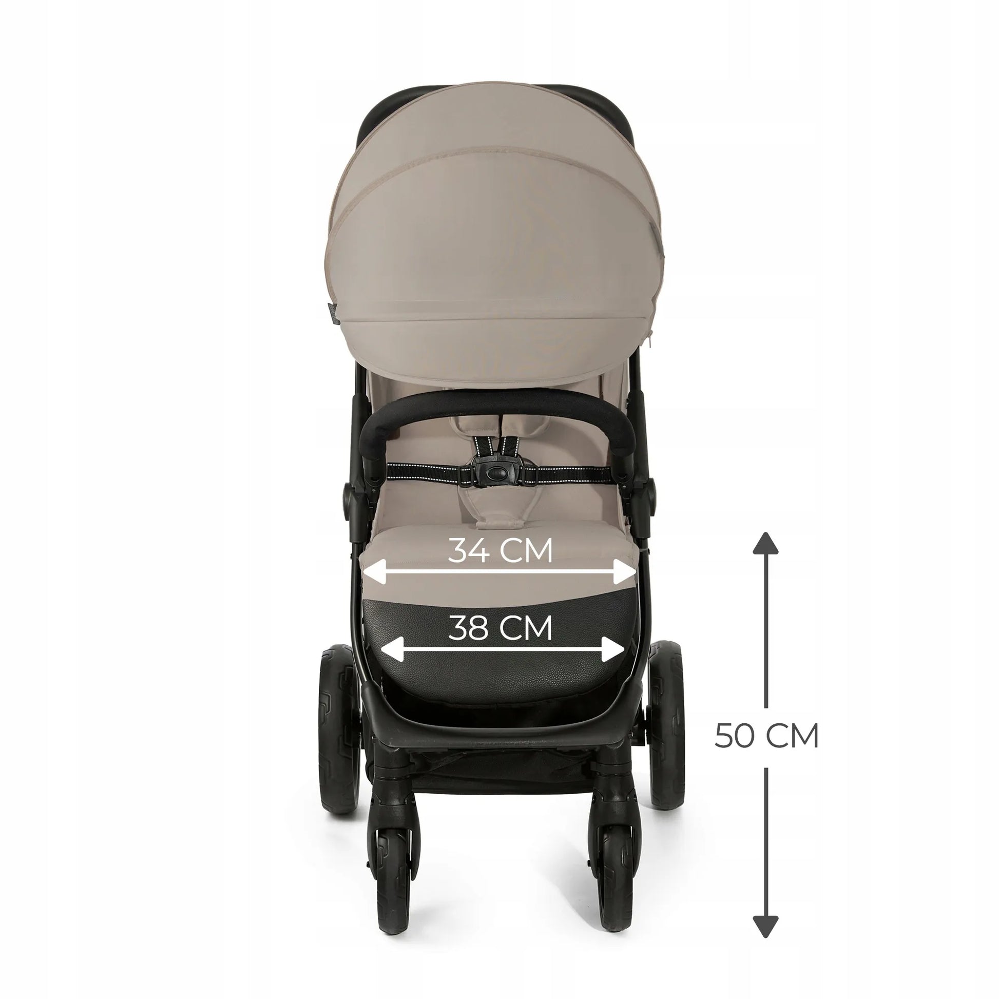 Kinderkraft sportinis vežimėlis TRIG 3, 22 kg, lengvas, Click&Fold, smėlio spalvos