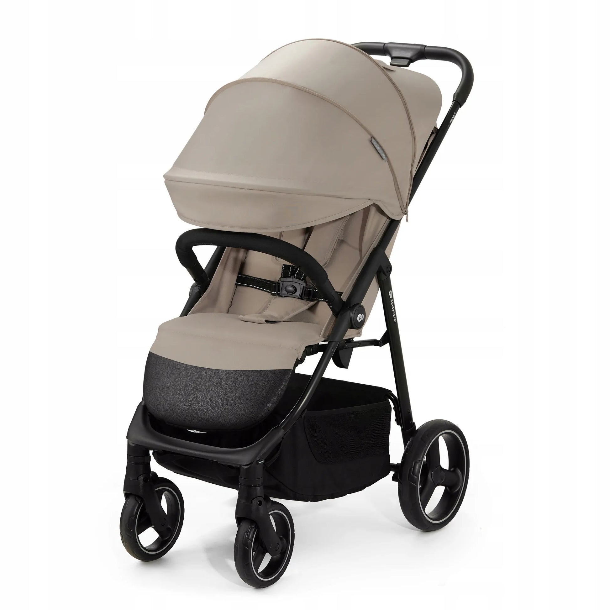 Kinderkraft sportinis vežimėlis TRIG 3, 22 kg, lengvas, Click&Fold, smėlio spalvos