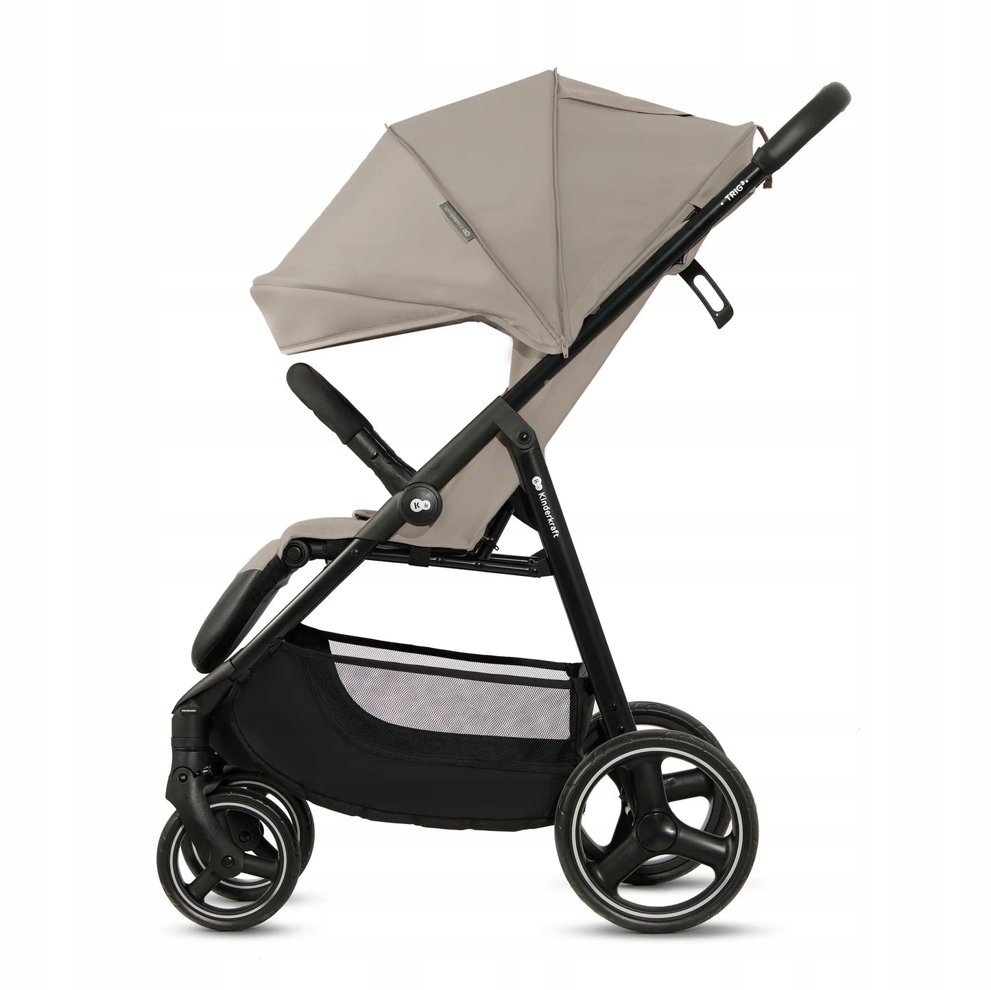 Kinderkraft sportinis vežimėlis TRIG 3, 22 kg, lengvas, Click&Fold, smėlio spalvos