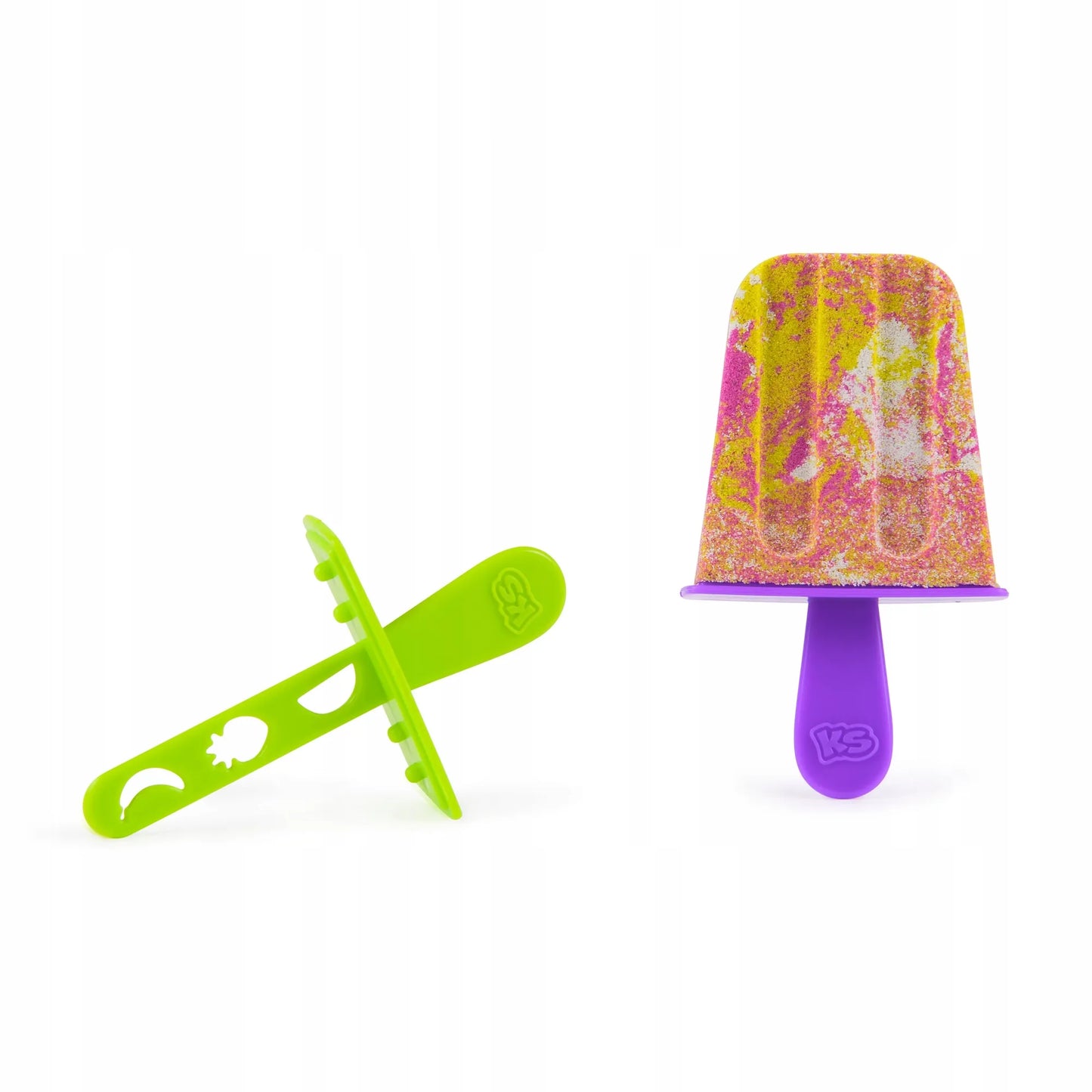 KINETIC SAND „Blender Mixer“ kokteilių ir ledų desertų rinkinys su 3 spalvomis, 18 formelių ir priedų