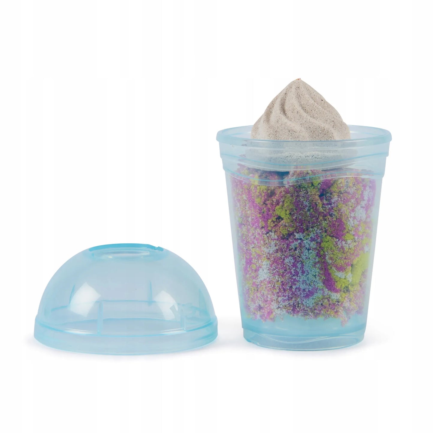 KINETIC SAND „Blender Mixer“ kokteilių ir ledų desertų rinkinys su 3 spalvomis, 18 formelių ir priedų