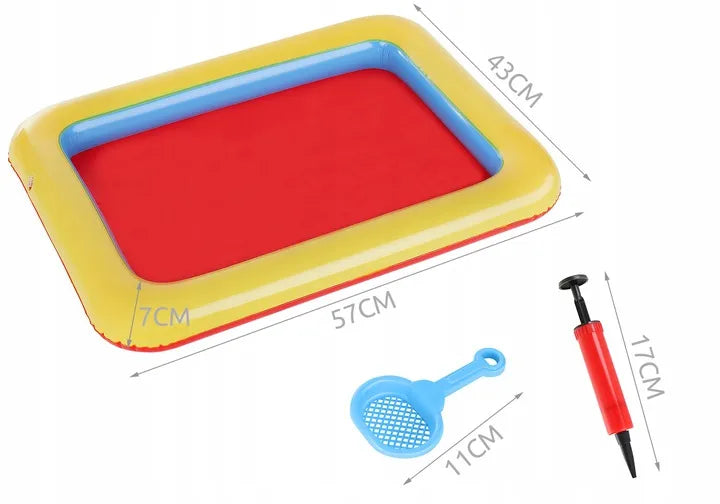 Kinetinis smėlis 2 kg, 14 formelių, smėlio dėžė-baseinas