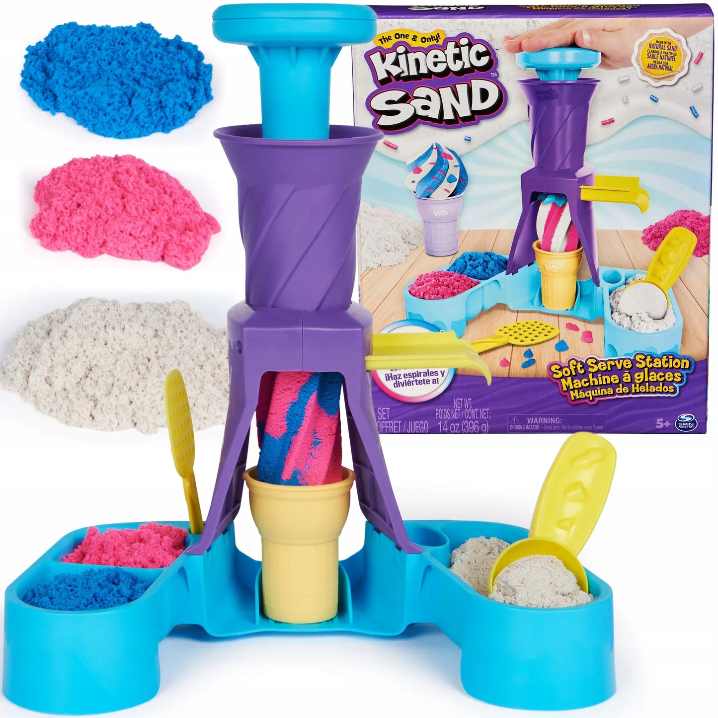 Kinetinis smėlis rinkinys KINETIC SAND ledų gaminimo mašina + priedai