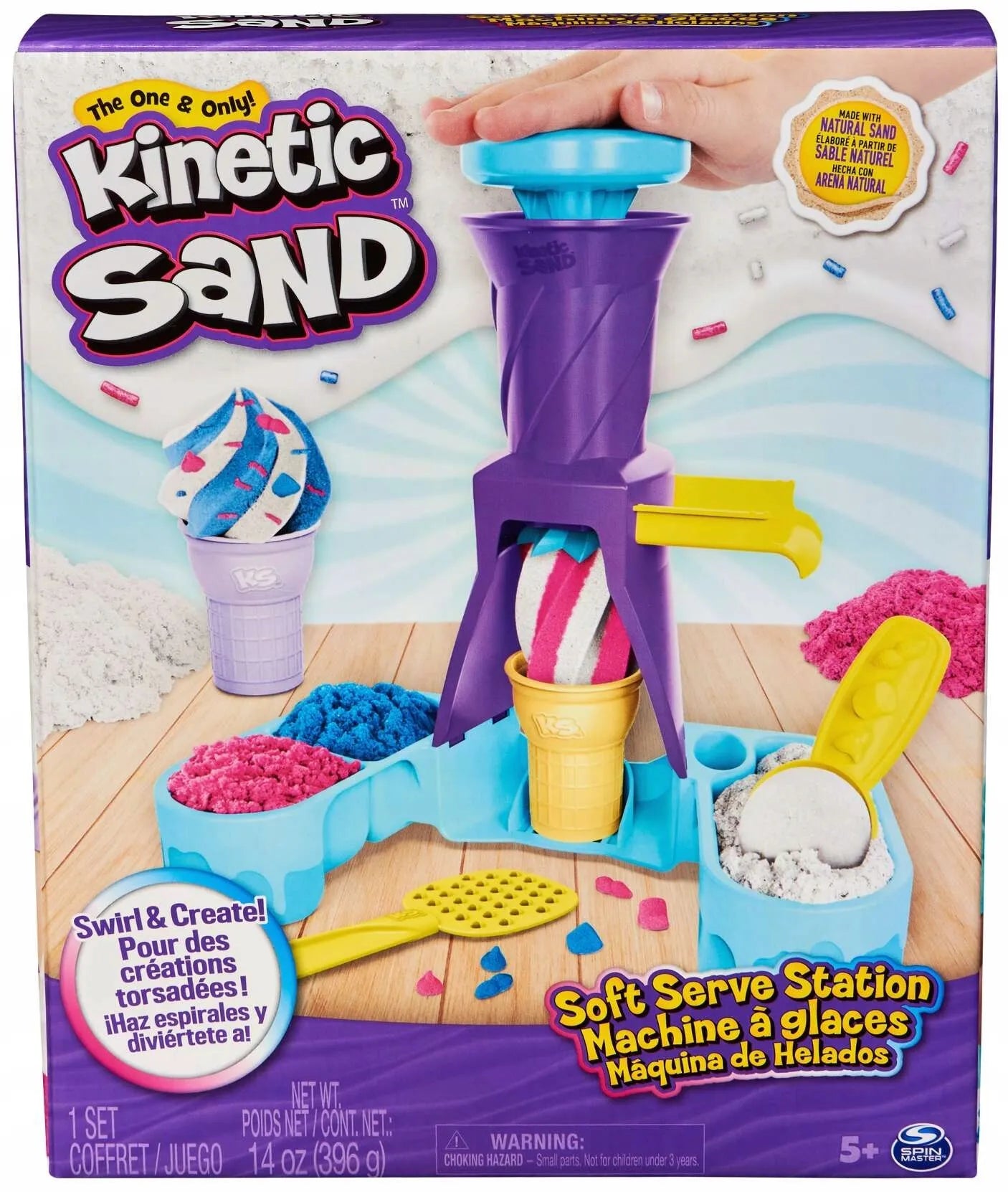 Kinetinis smėlis rinkinys KINETIC SAND ledų gaminimo mašina + priedai