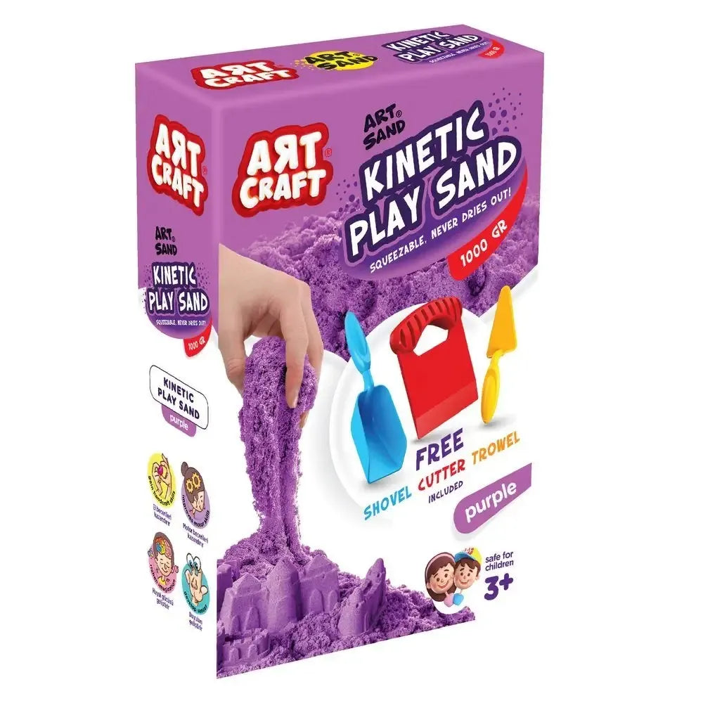Kinetinis smėlis, smėlio papildymas 1 kg, violetinė spalva Art Craft