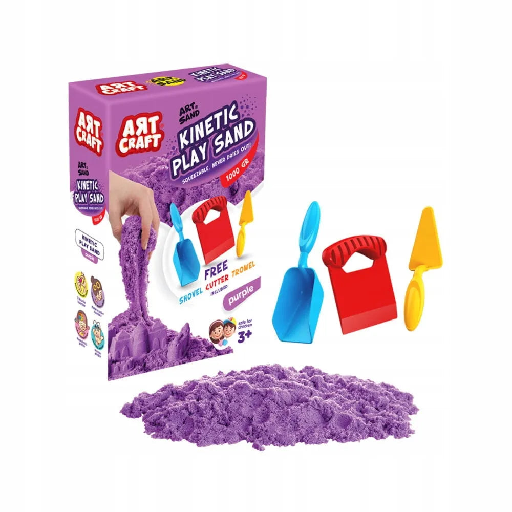 Kinetinis smėlis, smėlio papildymas 1 kg, violetinė spalva Art Craft
