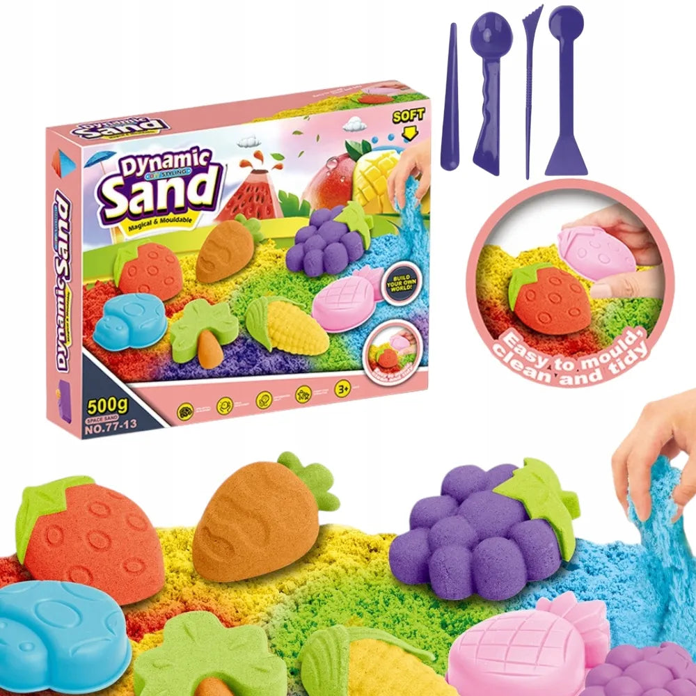 Kinetinis smėlis su formelėmis vaisiai ir daržovės 500g