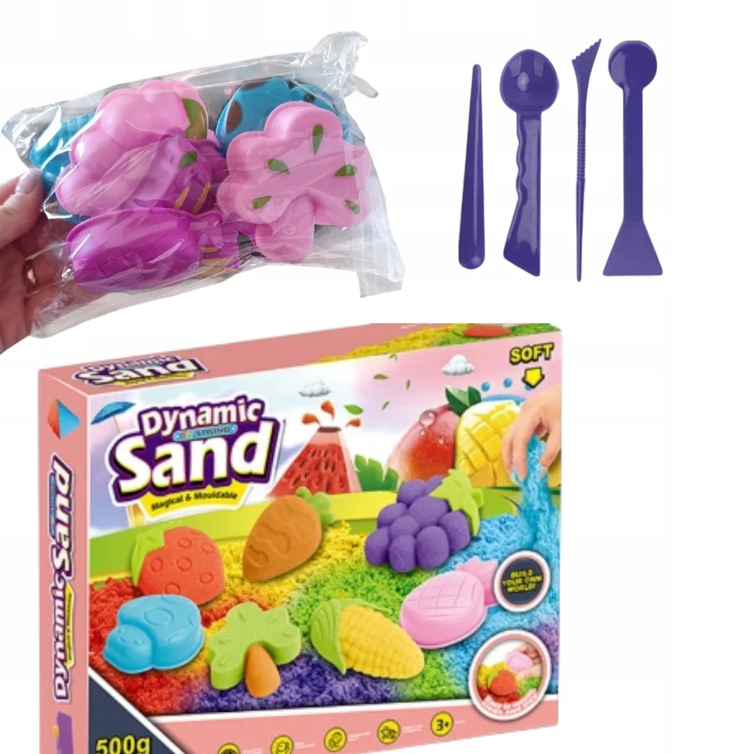 Kinetinis smėlis su formelėmis vaisiai ir daržovės 500g